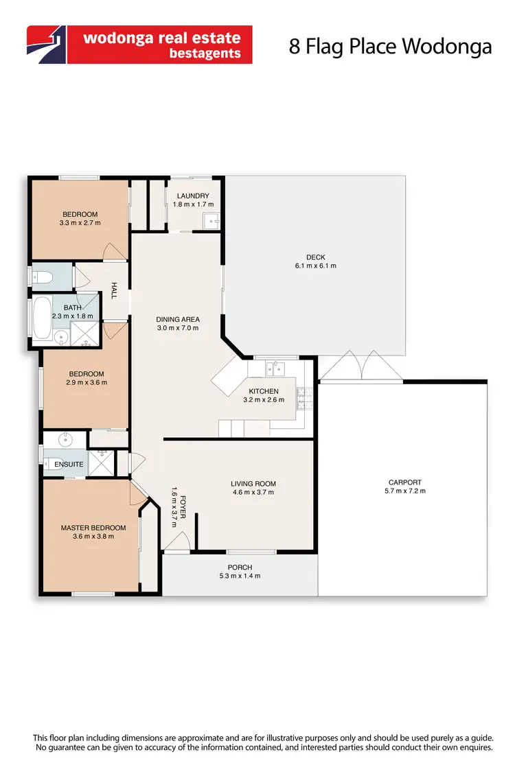 Floorplan of Homely house listing, 8 Flag Place, Wodonga VIC 3690