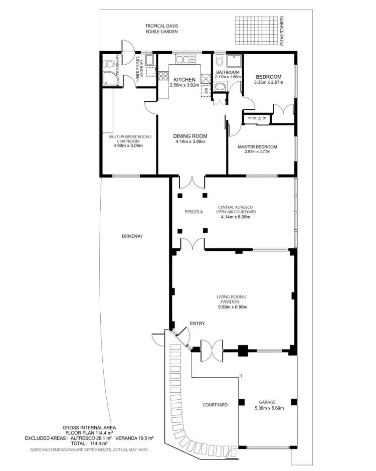 Floorplan of Homely semi-detached listing, 2/2 Ormsby Close, Whitfield QLD 4870