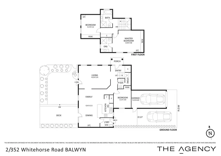 Floorplan of Homely townhouse listing, 2/352 Whitehorse Road, Balwyn VIC 3103