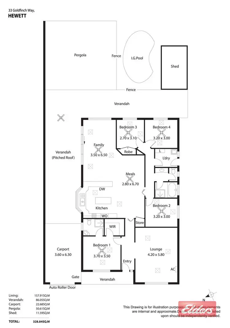 Floorplan of Homely house listing, 33 Goldfinch Way, Hewett SA 5118