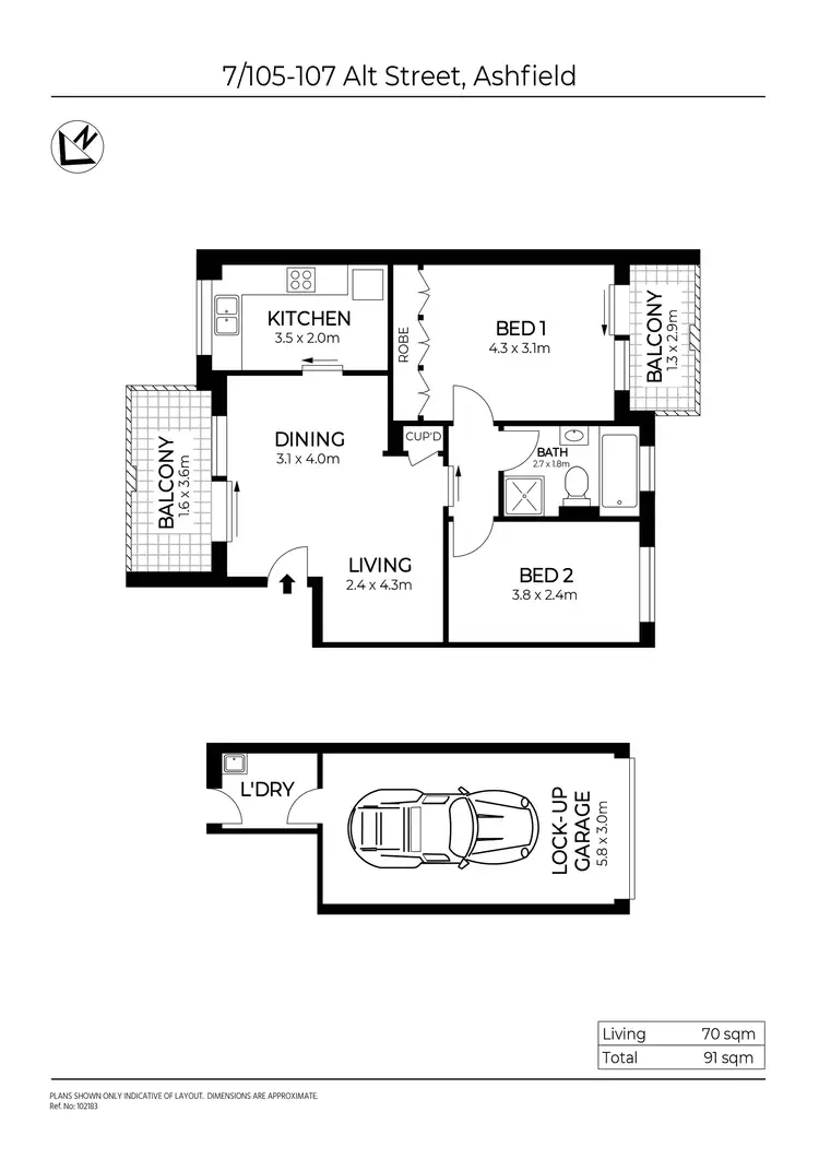 Floorplan of Homely unit listing, 7/105 Alt Street, Ashfield NSW 2131
