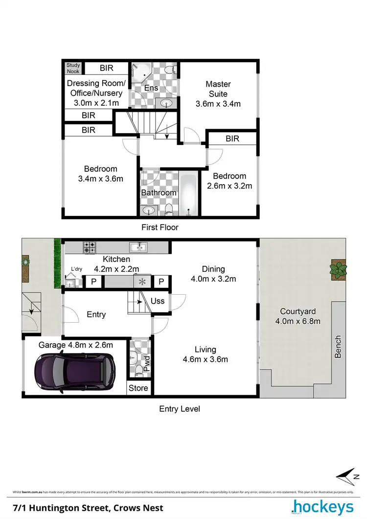 Floorplan of Homely townhouse listing, 7/1 Huntington Street, Crows Nest NSW 2065