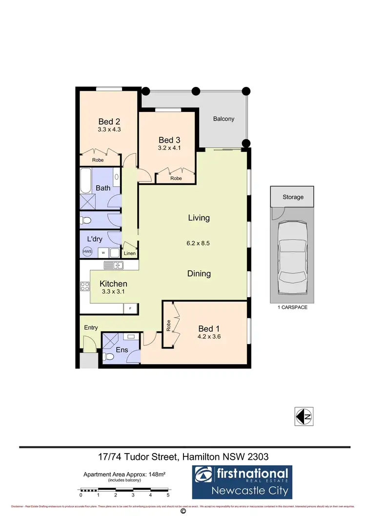 Floorplan of Homely unit listing, 17/74 Tudor Street, Hamilton NSW 2303