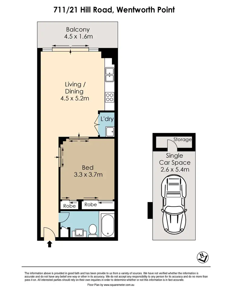Floorplan of Homely apartment listing, 711/21 Hill Road, Wentworth Point NSW 2127