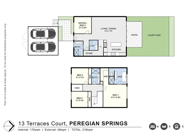 Floorplan of Homely townhouse listing, 13 Terraces Court, Peregian Springs QLD 4573