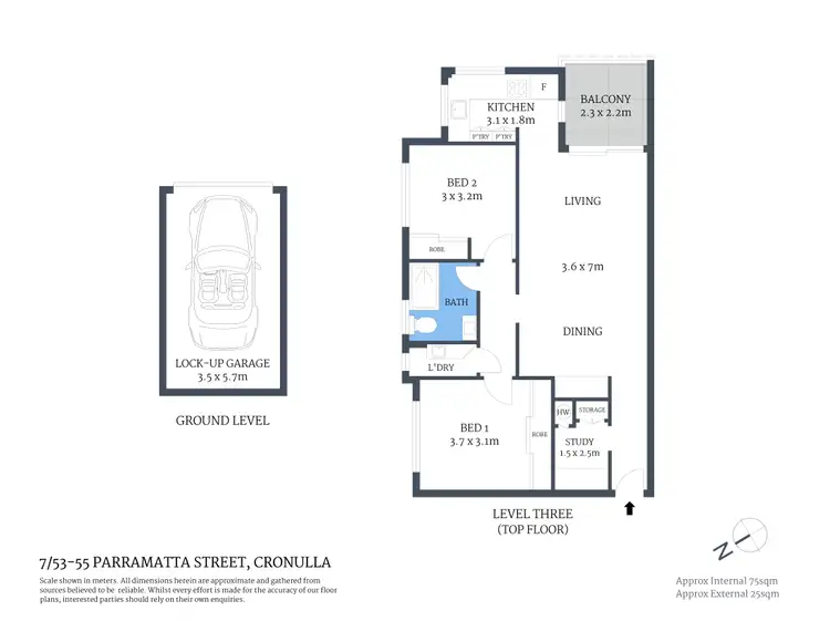 Floorplan of Homely apartment listing, 7/53-55 Parramatta Street, Cronulla NSW 2230