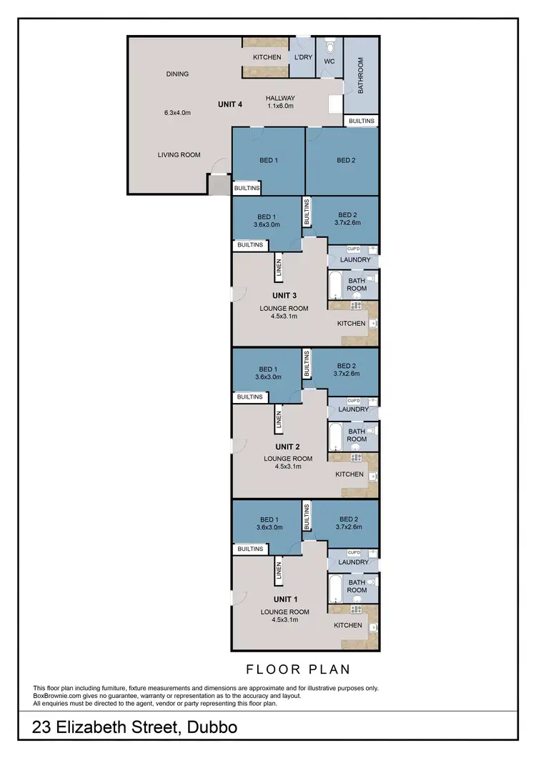 Floorplan of Homely unit listing, 23 Elizabeth Street, Dubbo NSW 2830