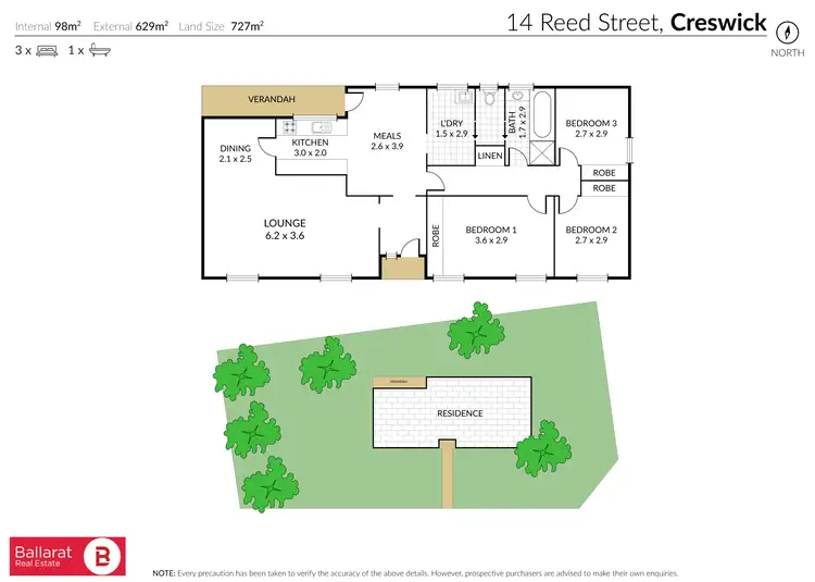 Floorplan of Homely house listing, 14 Reed Street, Creswick VIC 3363