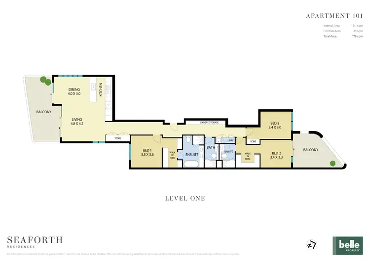 Floorplan of Homely apartment listing, A101/571-575 Sydney Road, Seaforth NSW 2092