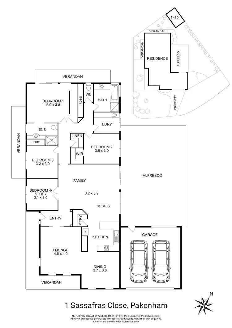 Floorplan of Homely house listing, 1 Sassafras Close, Pakenham VIC 3810