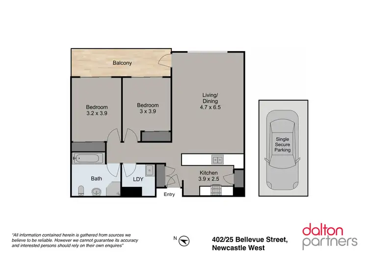 Floorplan of Homely apartment listing, 402/25 Bellevue Street, Newcastle West NSW 2302