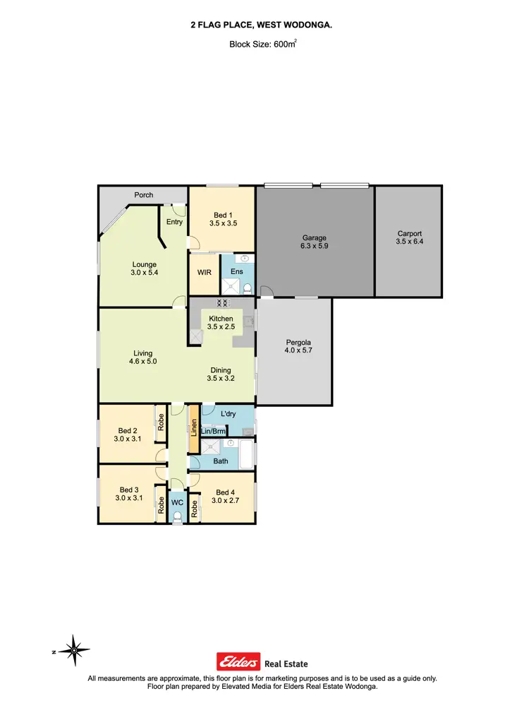 Floorplan of Homely house listing, 2 Flag Place, Wodonga VIC 3690