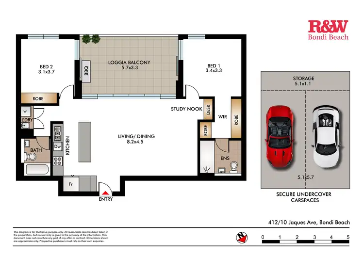 Floorplan of Homely apartment listing, 412/10 Jaques Avenue, Bondi Beach NSW 2026