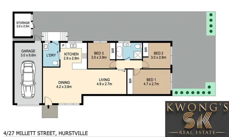 Floorplan of Homely townhouse listing, 4/27 Millett Street, Hurstville NSW 2220