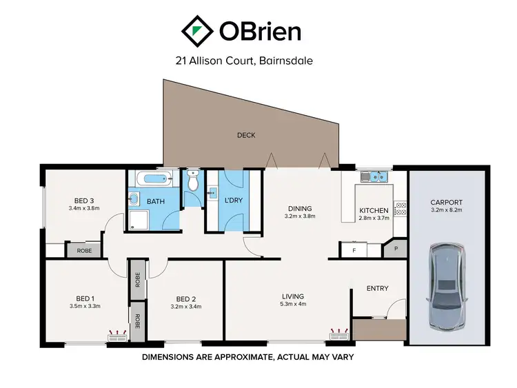 Floorplan of Homely house listing, 21 Allison Court, Bairnsdale VIC 3875