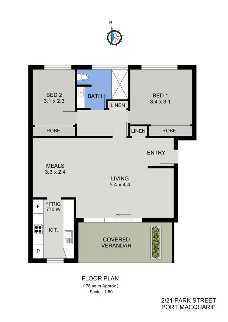 Floorplan of Homely unit listing, 2/21 Park Street, Port Macquarie NSW 2444