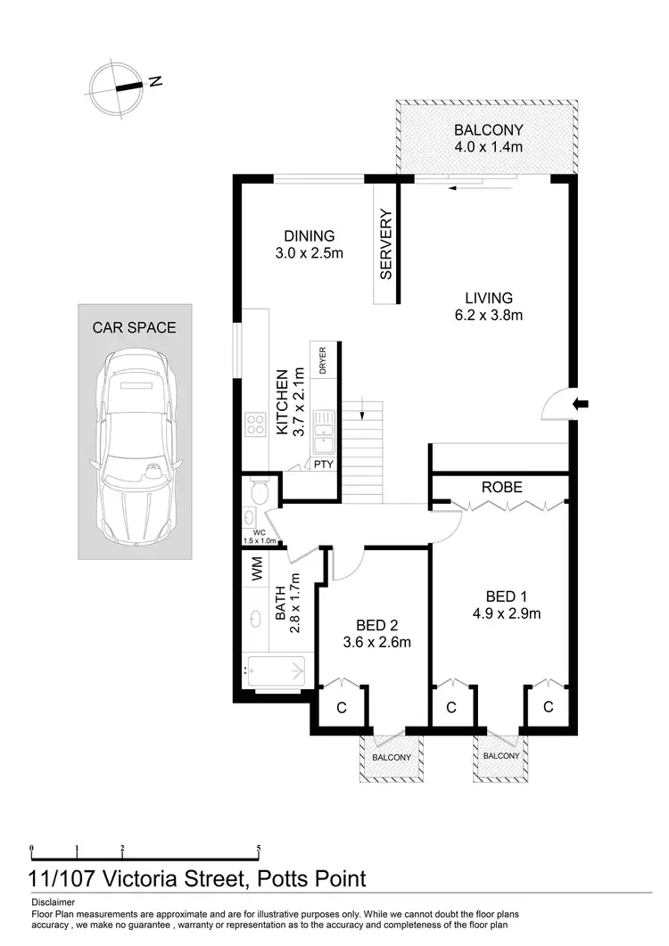 Floorplan of Homely apartment listing, 11/107 Victoria Street, Potts Point NSW 2011