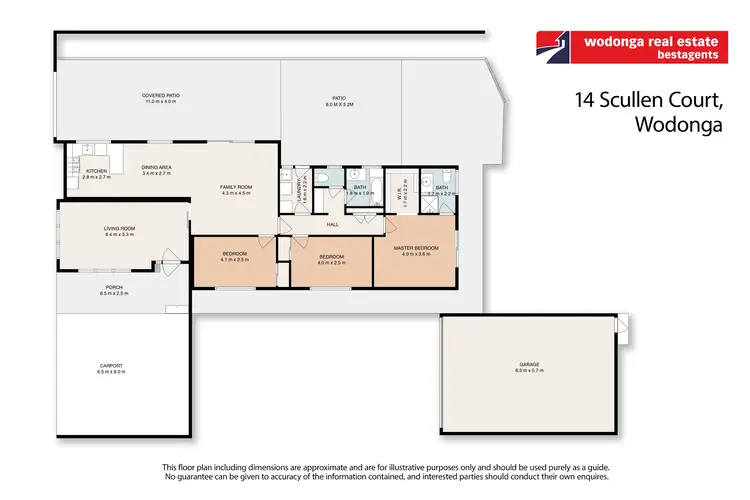 Floorplan of Homely house listing, 14 Scullin Court, Wodonga VIC 3690