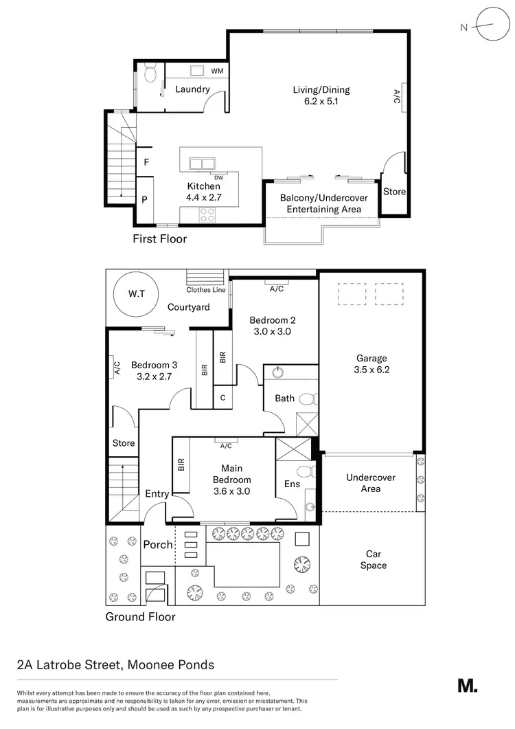 Floorplan of Homely townhouse listing, 2a Latrobe Street, Moonee Ponds VIC 3039