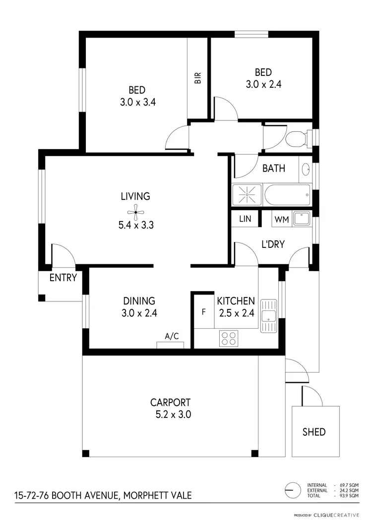 Floorplan of Homely house listing, 15/72-76 Booth Avenue, Morphett Vale SA 5162