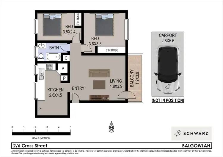 Floorplan of Homely unit listing, 2/6 Cross Street, Balgowlah NSW 2093