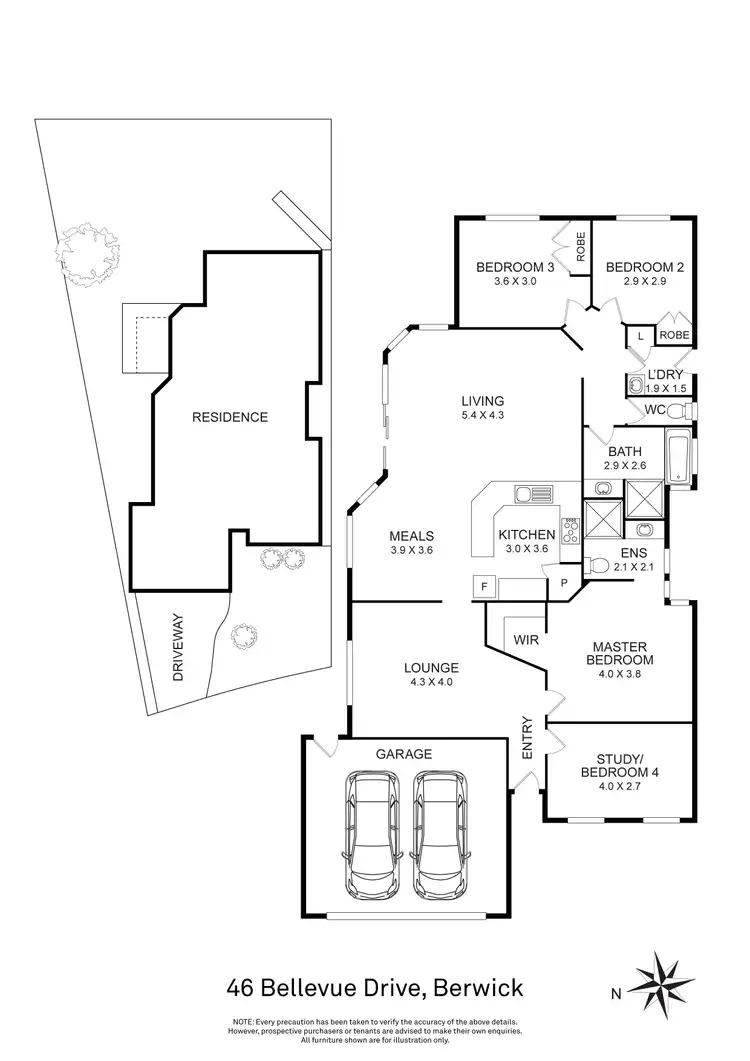 Floorplan of Homely house listing, 46 Bellevue Drive, Berwick VIC 3806