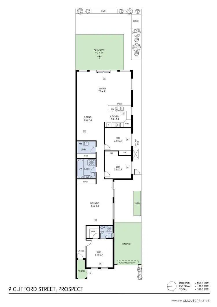 Floorplan of Homely house listing, 9 Clifford Street, Prospect SA 5082