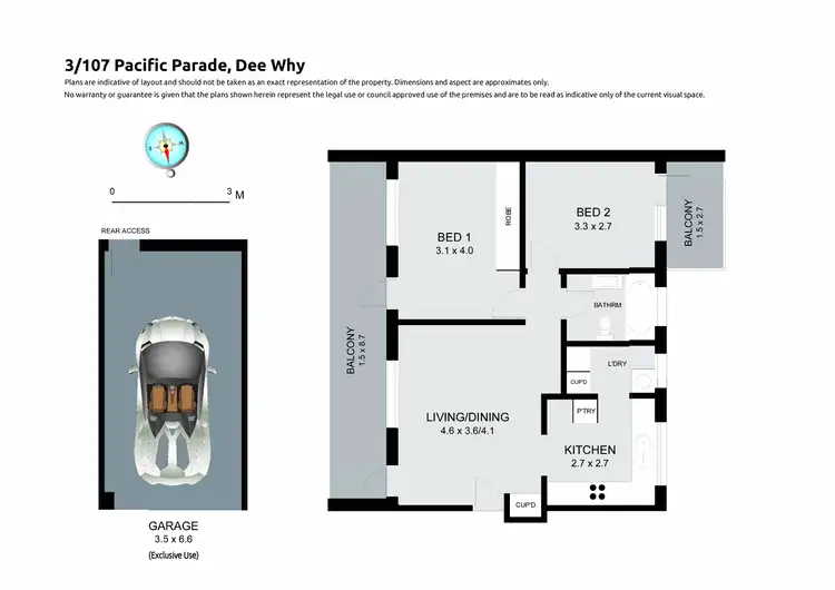 Floorplan of Homely unit listing, 3/107 Pacific Parade, Dee Why NSW 2099
