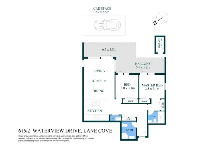 Floorplan of Homely apartment listing, 616/2 Waterview Drive, Lane Cove NSW 2066