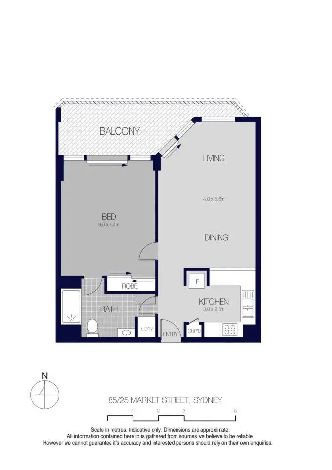Floorplan of Homely apartment listing, 85/25 Market Street, Sydney NSW 2000