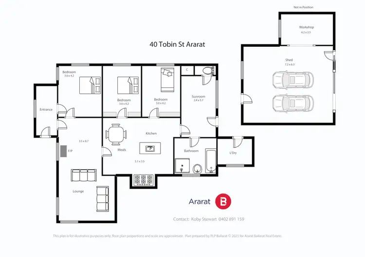 Floorplan of Homely house listing, 40 Tobin Street, Ararat VIC 3377