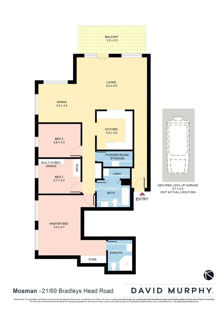 Floorplan of Homely apartment listing, 21/69 Bradleys Head Road, Mosman NSW 2088