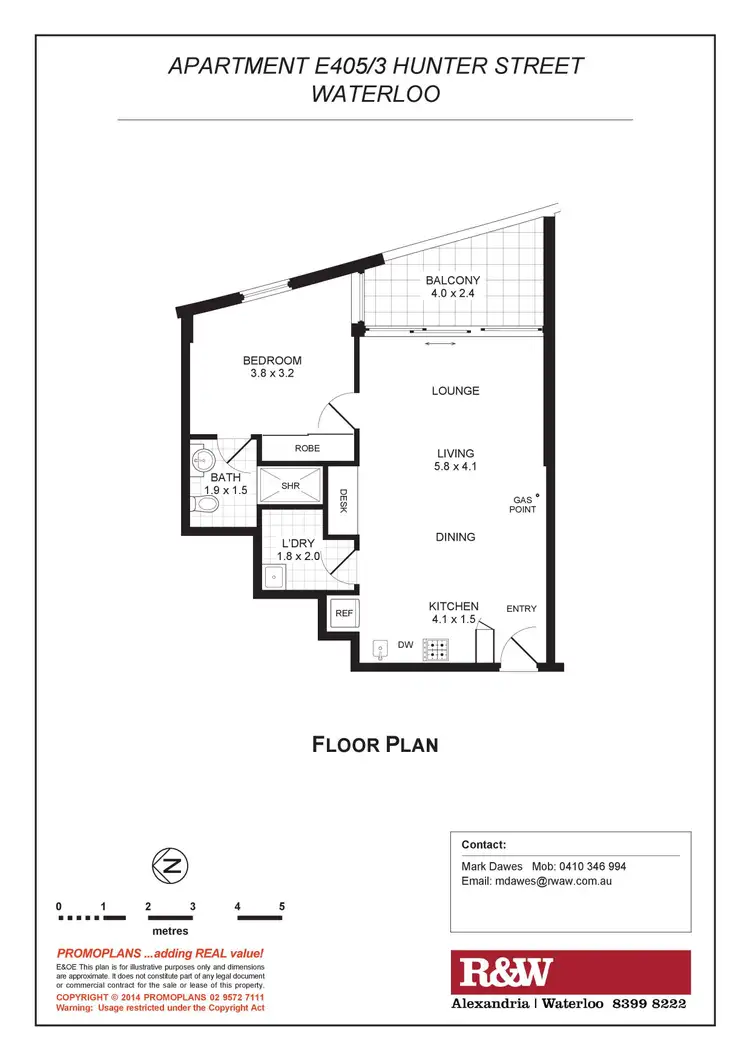 Floorplan of Homely apartment listing, E405/3 Hunter Street, Waterloo NSW 2017