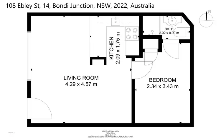 Floorplan of Homely apartment listing, 14/108 Ebley Street, Bondi Junction NSW 2022
