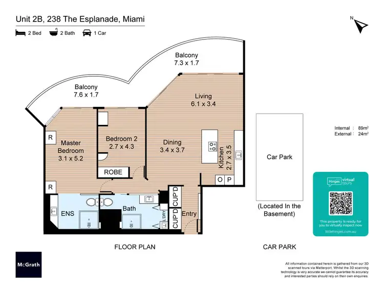 Floorplan of Homely apartment listing, 2B/238 The Esplanade, Miami QLD 4220