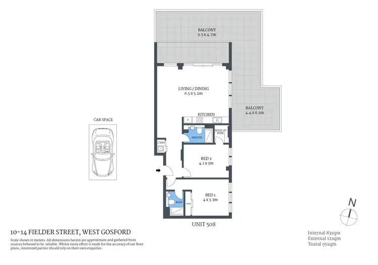 Floorplan of Homely apartment listing, 508/10-14 Fielder Street, West Gosford NSW 2250