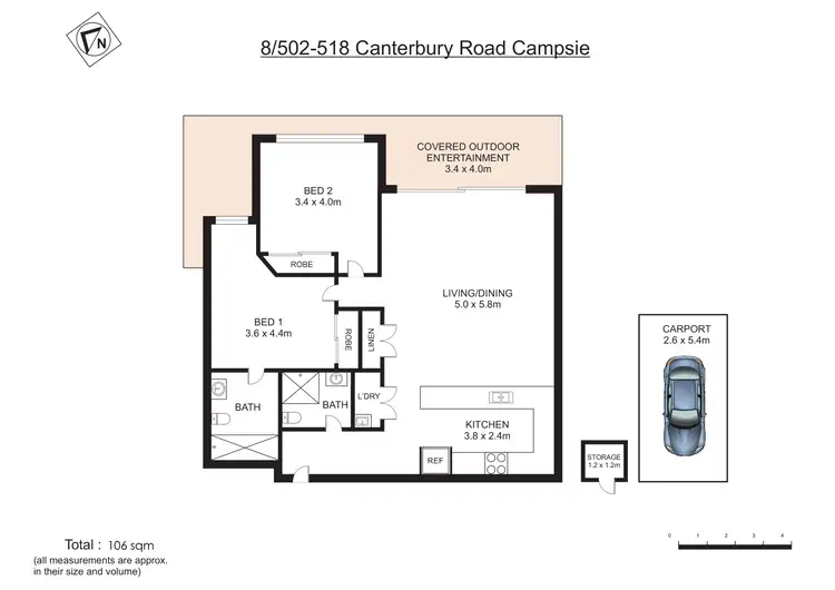 Floorplan of Homely apartment listing, 8/502-518 Canterbury Road, Campsie NSW 2194