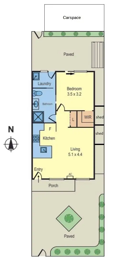 Floorplan of Homely unit listing, 2/33 Northcliffe Road, Edithvale VIC 3196