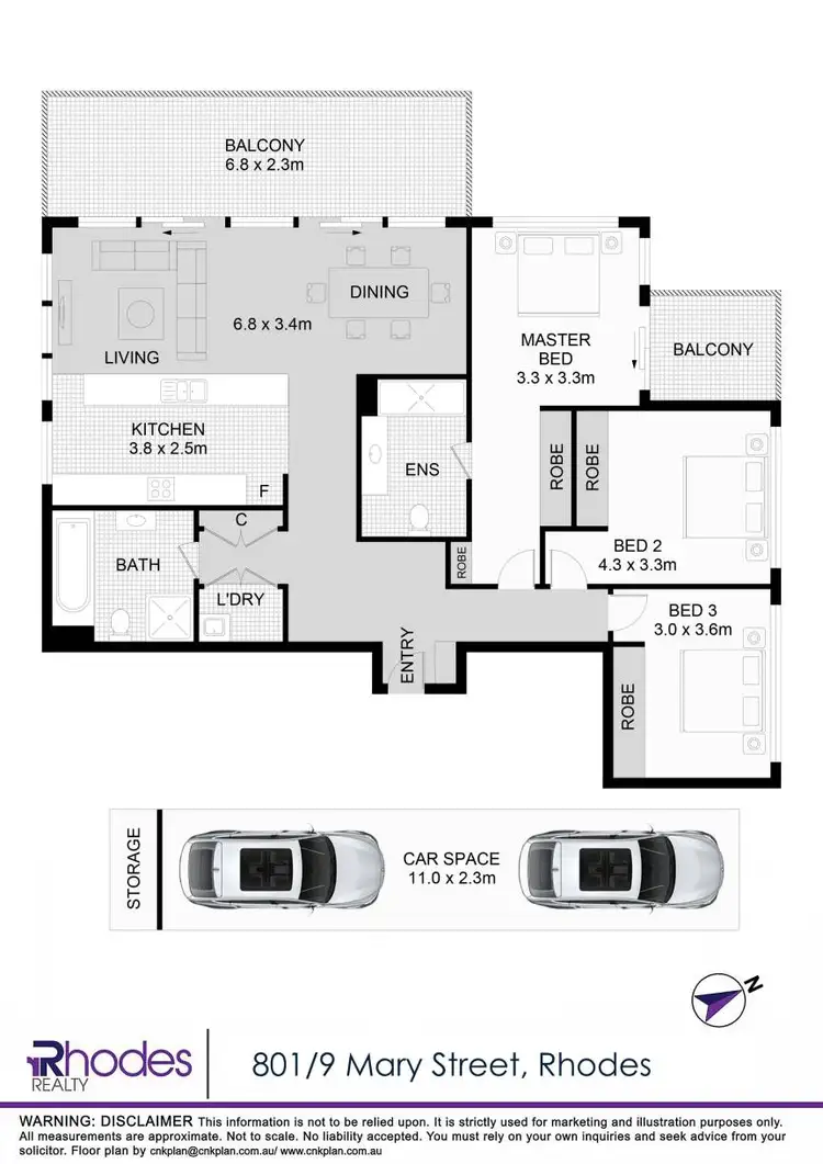 Floorplan of Homely apartment listing, 801/9 Mary Street, Rhodes NSW 2138