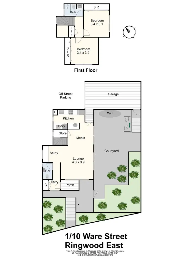 Floorplan of Homely townhouse listing, 1/10 Ware Crescent, Ringwood East VIC 3135