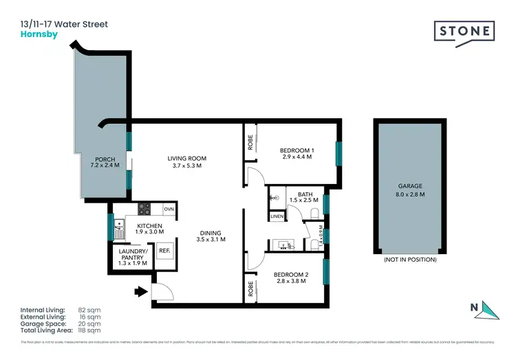 Floorplan of Homely unit listing, 13/11-17 Water Street, Hornsby NSW 2077