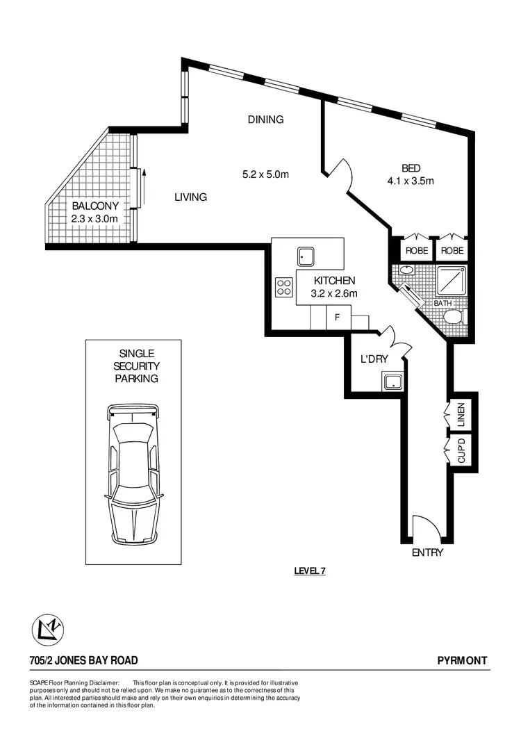 Floorplan of Homely apartment listing, 705/2 Jones Bay Road, Pyrmont NSW 2009