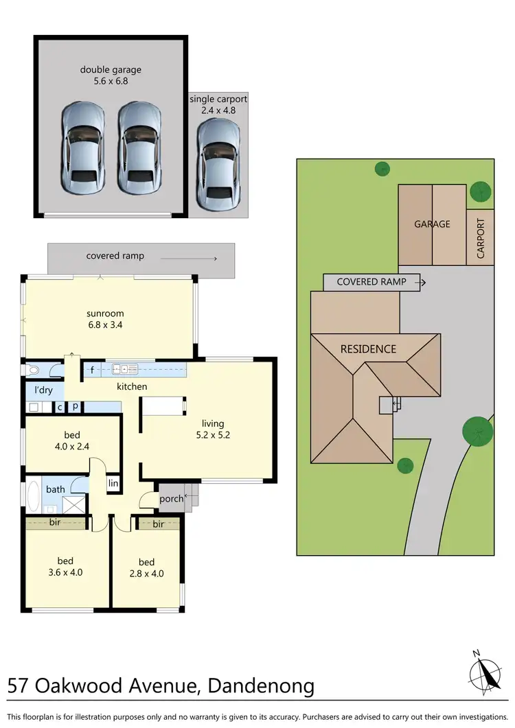 Floorplan of Homely house listing, 57 Oakwood Avenue, Dandenong North VIC 3175