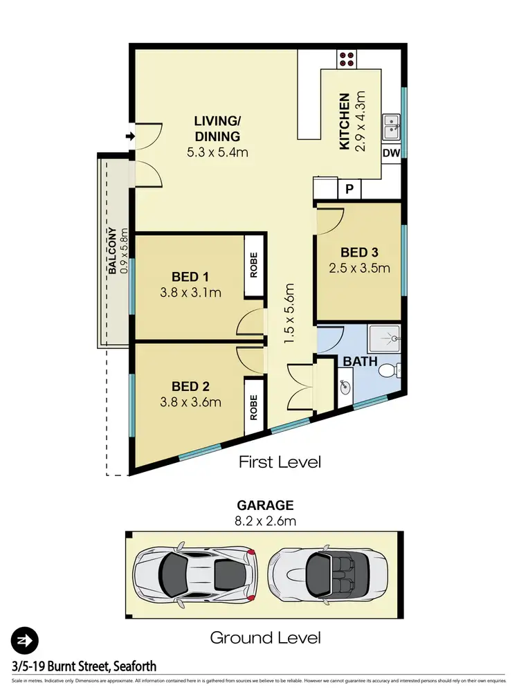 Floorplan of Homely unit listing, 3/5-19 Burnt Street, Seaforth NSW 2092