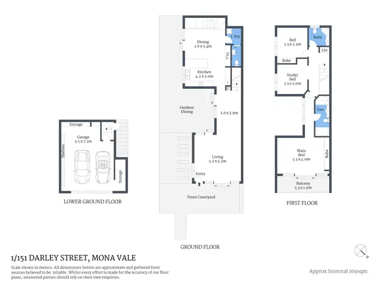 Floorplan of Homely townhouse listing, 1/151 Darley Street West, Mona Vale NSW 2103