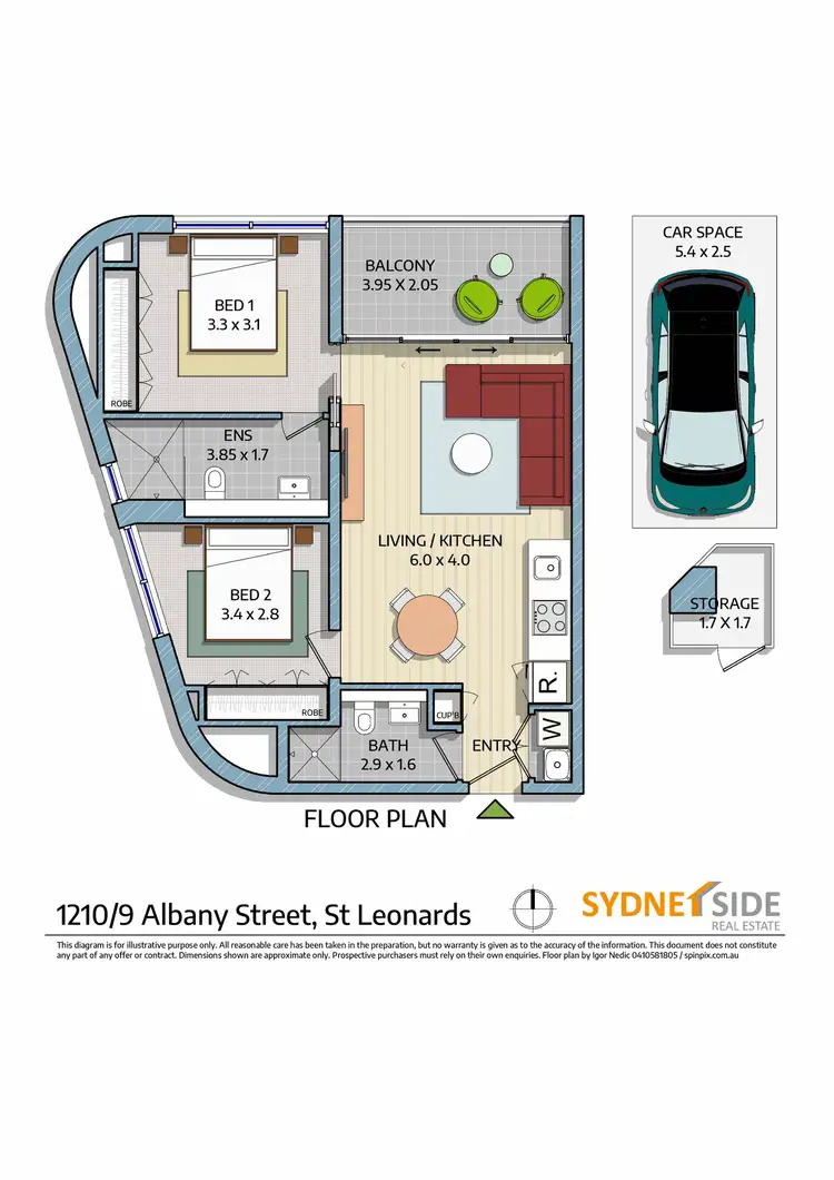 Floorplan of Homely apartment listing, 1210/9 Albany Street, St Leonards NSW 2065