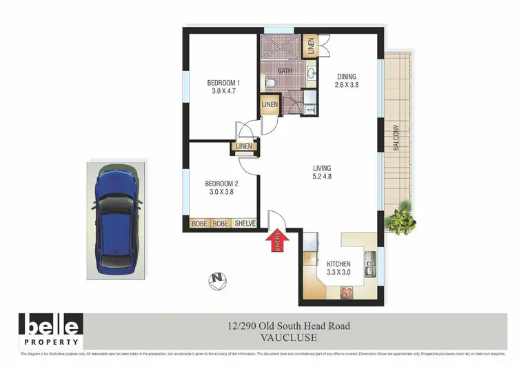 Floorplan of Homely apartment listing, 12/290 Old South Head Road, Vaucluse NSW 2030