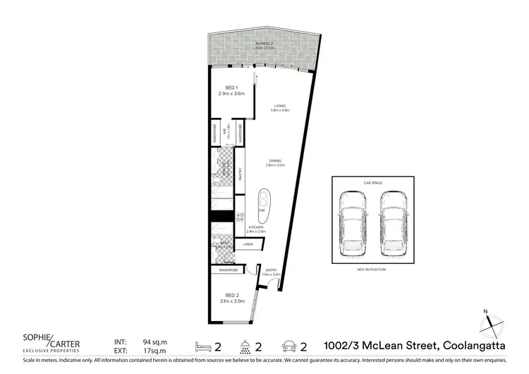 Floorplan of Homely unit listing, 1002/3 McLean Street, Coolangatta QLD 4225