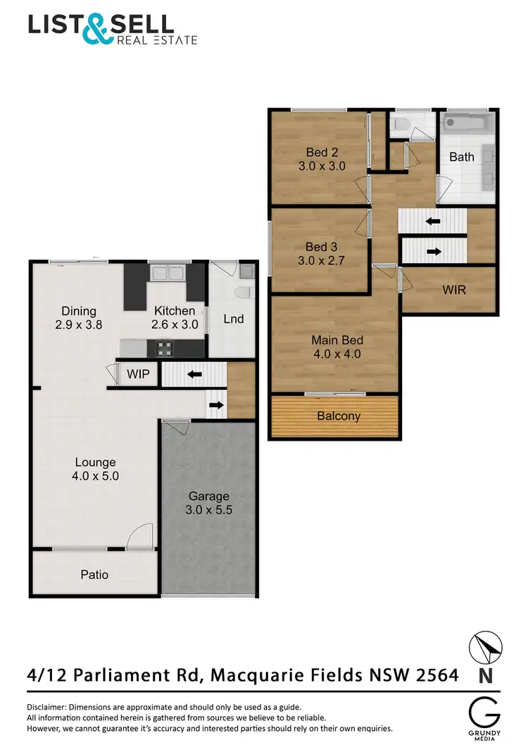 Floorplan of Homely townhouse listing, 4/12 Parliament Road, Macquarie Fields NSW 2564