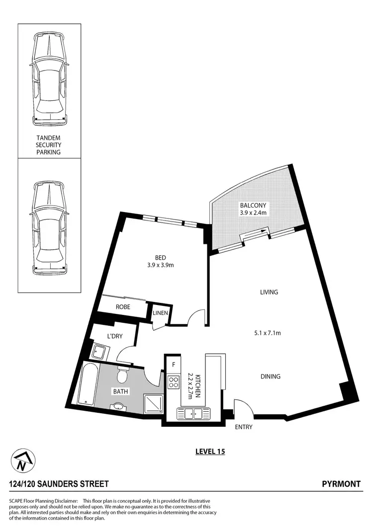 Floorplan of Homely apartment listing, 124/120 Saunders Street, Pyrmont NSW 2009